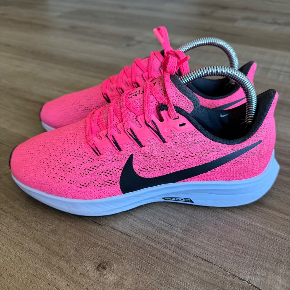 Nike Air Zoom Pegasus 36 Hyper Pink Black Running Shoes AQ2210-600 Womens 8.5